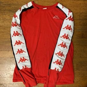 KAPPA RED LONGSLEEVE TEE LOGO SLEEVES SIZE LARGE